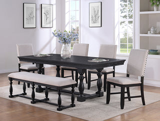 Regent 6 Piece Dining Set in Charcoal Black