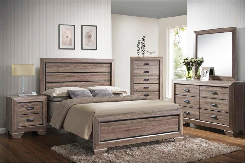 Lyndon 6 Piece Bedroom Set in Weathered Gray Grain Luxury D Homes