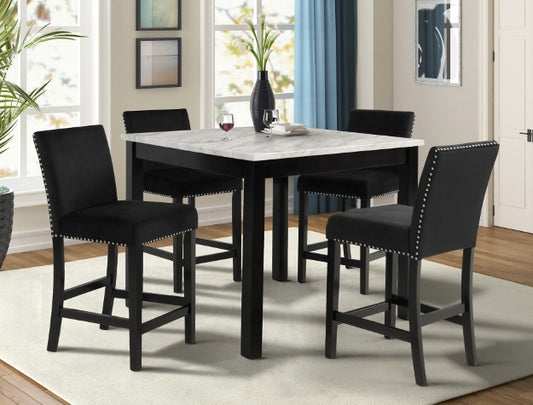 Lennon 5 Piece Counter Height Dining Set in Black