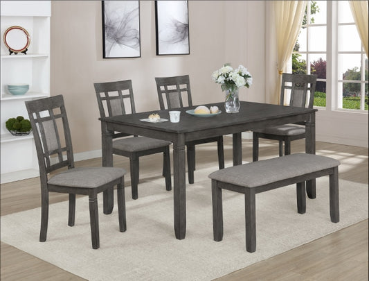 Paige 6 Piece Dining Set in Gray