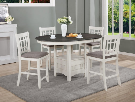 Hartwell 5 Piece Counter Height Dining Set in Chalk Gray