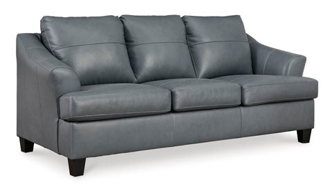 Genoa Genuine Leather Queen Sofabed - Steel