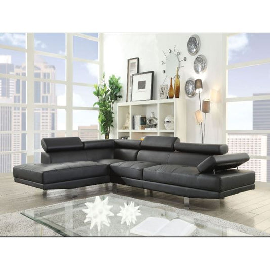 Connor Sectional with Adjustable Headrests - Black