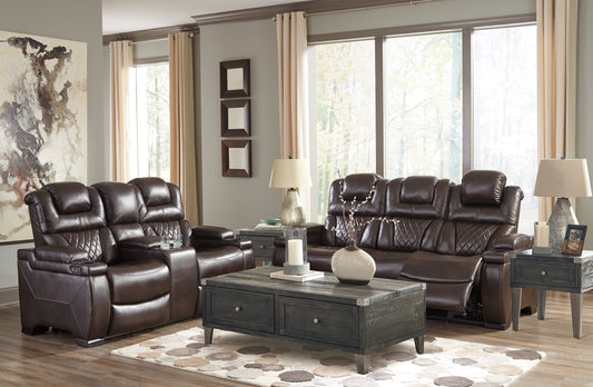 Warnerton Power Reclining Sofa, Loveseat and Chair with PWR Adjust Headrests