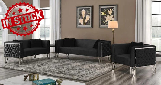 Lincoln Grey Velvet Living Room Set