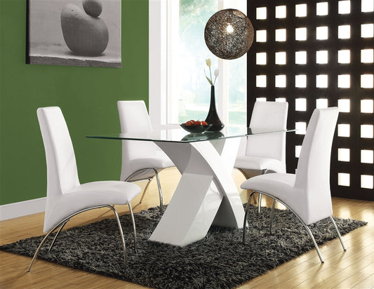 Pervis 5 Piece Dining Room Set in White