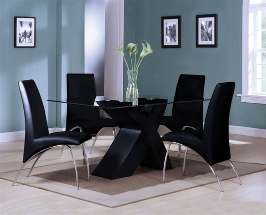 Pervis 5 Piece Dining Room Set in Black