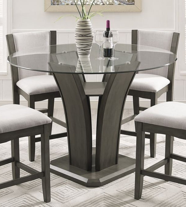 Camelia 5 Piece Counter Height Dining Set in Grey Finish
