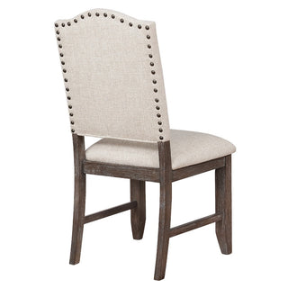 Regent 6 Piece Dining Set in Warm Brown and Beige