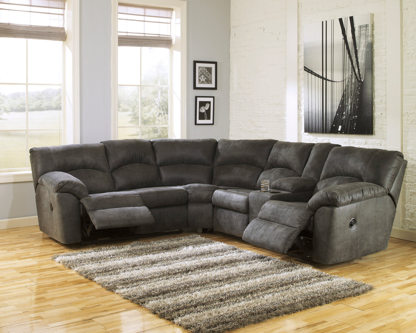 Tambo 2Piece Reclining Sectional Grey Luxury D Homes Furniture