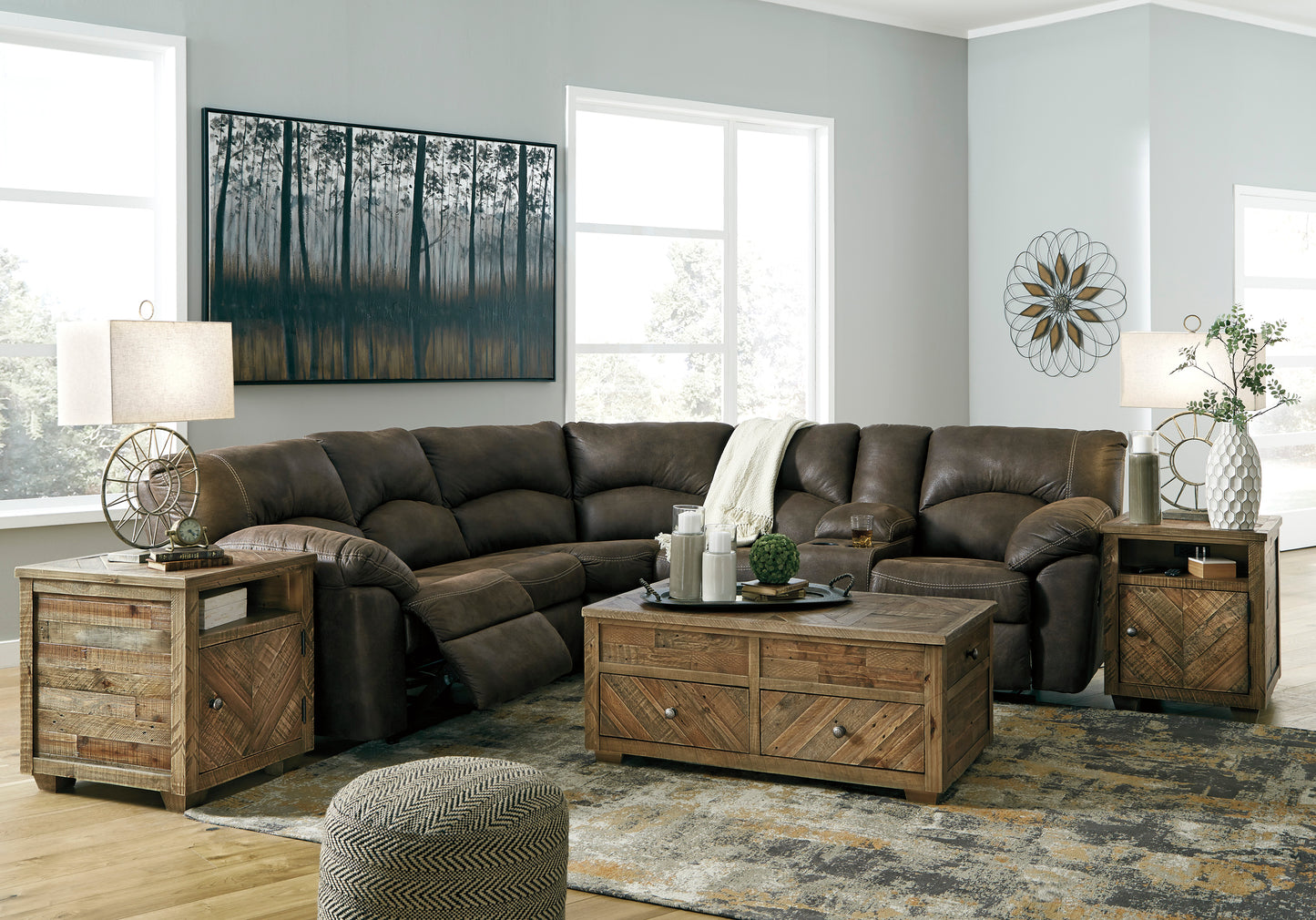 Tambo 2-Piece Reclining Sectional - Brown