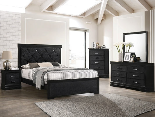 Amalia Black 6 Piece Queen Bedroom Set