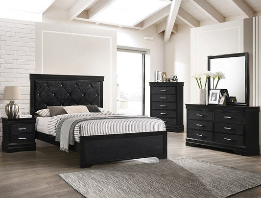 Amalia Black 7 Piece Queen Bedroom Set